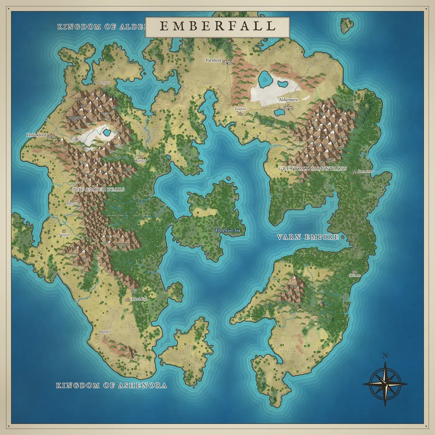 The same world in the Painted map style